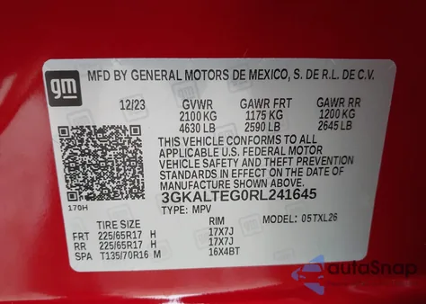 2024 GMC Terrain Awd Sle from USA, damaged, VIN 3GKALTEG0RL241645